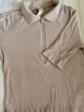Short Sleeve Ribbed Polo Shirt